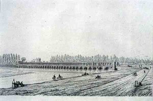 Allah Verdi Khan Bridge, in Isfahan, from 