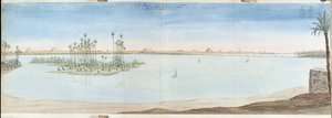 View of the Pyramids of Giza, Sakkara, and Datekour