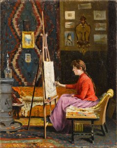 Girl Painter and Her Studio
