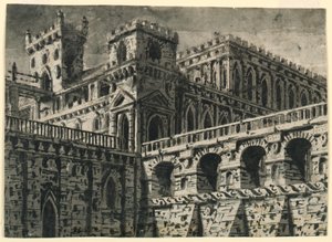 Stage Design, Gothic Castle by Pasquale Canna