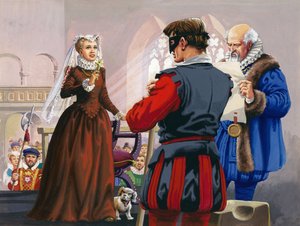 Mary Queen of Scots about to be beheaded at Fotheringay Castle