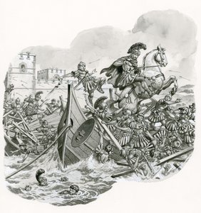 The Final Battle at Milvian Bridge in 312 AD