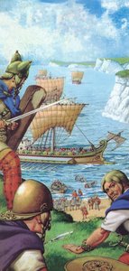 The Romans invading Britain