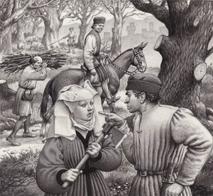 A woman finds herself in trouble when she chops down the branch of a tree