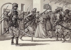 British soldiers are forced into the Black Hole of Calcutta