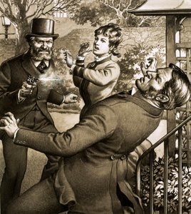 Charles Peace, the notorious burglar and murderer, shoots one of his victims