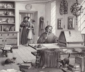 Cosimo Medici sitting in his home in Florence by Pat (1907-95) Nicolle