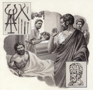 Galen the physician risks his life telling a Roman emperor he has been over-eating