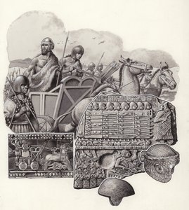 Sumarian chariot drawn by wild asses