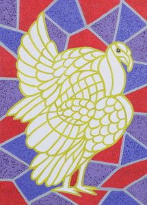 Turkey on Stained Glass by Pat Scott