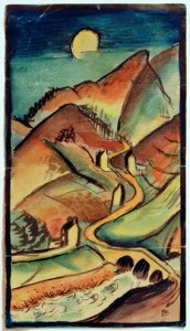 Nocturnal Mountain Landscape by Paul Adolf Seehaus
