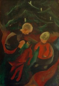 Two Children Under the Christmas Tree