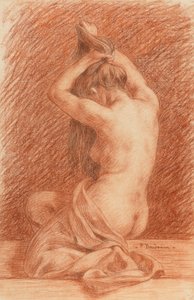 Female Figure Dressing Hair by Paul Albert Baudouin