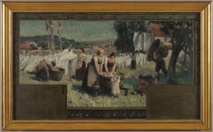 Sketch for the Arcueil-Cachan town hall: Les Blanchisseuses by Paul Albert Baudouin
