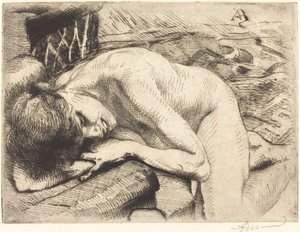 Model Asleep on the Floor