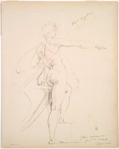 Study of Apollo for Marsyas (recto), Face in Profile (verso), late 1860s by Paul Baudry