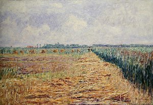 A Flat Dutch Landscape under a Summer Sky with Clear White Clouds, c.1890