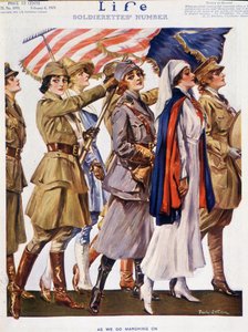 American Women Flying with Flag