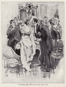 Men swarming around a beautiful woman like bees around a honey pot by Paul C. Stahr