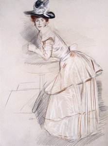 Portrait of Madame Helleu Leaning on a Table