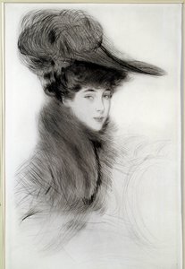 Portrait of the Duchess of Malborough. Drawing by Paul Helleu, 20th century. Bayonne, Musee Bonnat by Paul Cesar Helleu