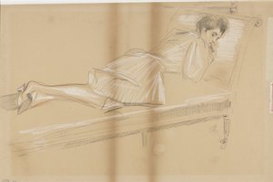 Woman Lying Face Down on a Couch by Paul Cesar Helleu