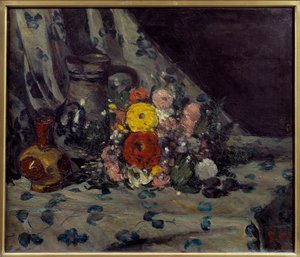 Bouquet with Yellow Dahlia by Paul Cézanne