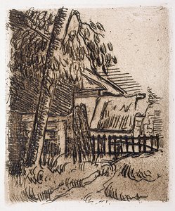 Landscape At Auvers, Farm Entrance On The Rue St. Remy by Paul Cézanne