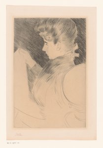 Portrait of an Unknown Reading Woman by Paul César Helleu (signed by artist)