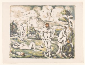 Bathing Men in a Hilly Landscape by Paul Cézanne