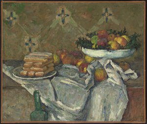 Compotier et assiette de biscuits by Paul Cézanne