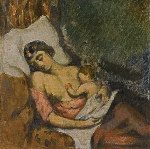 Woman breastfeeding her child by Paul Cézanne