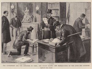 The Government and the Agitators in Paris, the Police raiding the Headquarters of the Ligue des Patriotes