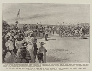 The Military Review and Inspection of New South Wales Forces by the Governor, Sir Robert Duff, and Major General Hutton, in Centennial Park, Sydney by Paul Destez