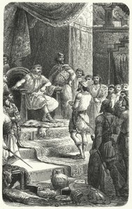 King David receiving emissaries from King Hiram of Tyre