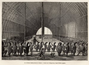 Mounza, King of Mombouttous, Dancing by Paul Dominique Philippoteaux