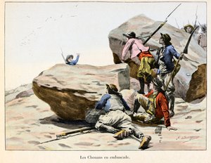 Chouannerie: The Chouans in Ambush, Late 18th Century - Illustration by Emile Boutigny (1853-1929) in 