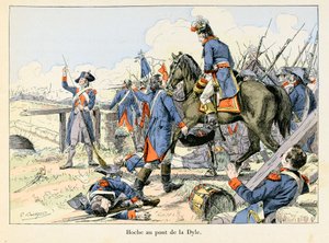 Hoche at the Bridge of the Dyle: In March 1793, Covering the Retreat at the Passage of the Dyle in Front of Leuven (Belgium), Lazare Hoche (1768-1797) Fought Against the Austrians - Illustration by Emile Boutigny (1853-1929) in 