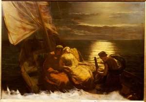 The Escape of Glaucus and Ione, with the Blind Girl Nydia, from Pompeii, 1860