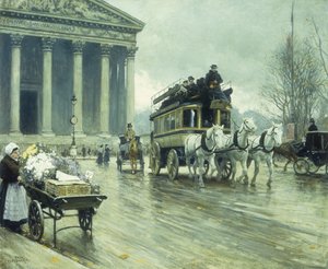 Le Boulevard a la Madeleine, Paris by Paul Fischer