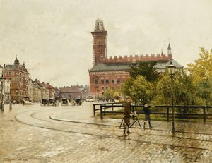 Raadhuspladsen, Copenhagen, 1893 by Paul Fischer