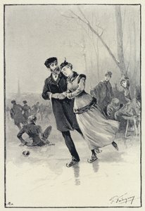 Illustration for Anna Karenina: Levin and Kitty on the ice