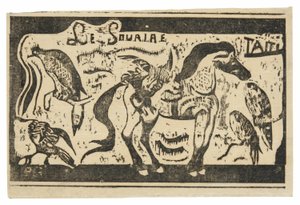 A Horse and Birds, Headpiece for Le Sourire by Paul Gauguin