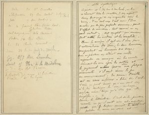 Address List; Manuscript Page (recto) by Paul Gauguin