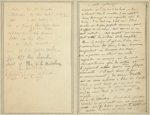 Address List; Manuscript Page by Paul Gauguin