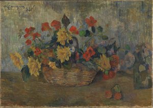 Basket with Flowers by Paul Gauguin
