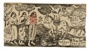 Change of Residence, from the Suite of Late Wood-Block Prints by Paul Gauguin
