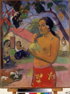 Woman Holding a Fruit. Where Are You Going? by Paul Gauguin