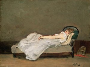 Fair Haired Woman on a Sofa, 1884