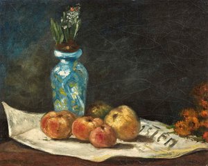 Hyacinth and Apples on a Newspaper
